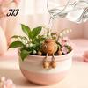 Automatic Drip Irrigation for Small Pots Terracotta Watering Spike, Cute Face Self Plant Insert Potted Decorative Smiling Doll Stakes Plants,