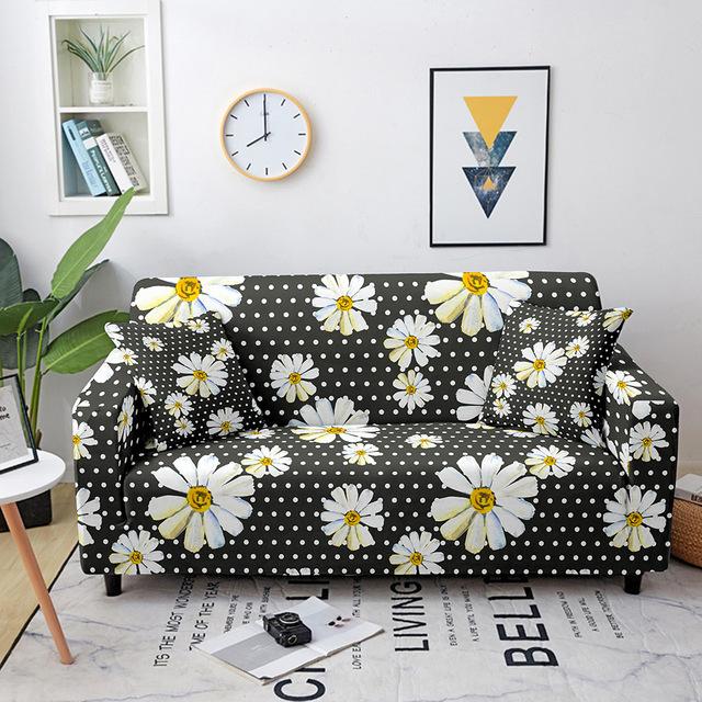 Elastic Sofa Cover For Living Room Sunflower Print Seater Flower Printed Couch Cover Sectional Sofa Protector Home Decor