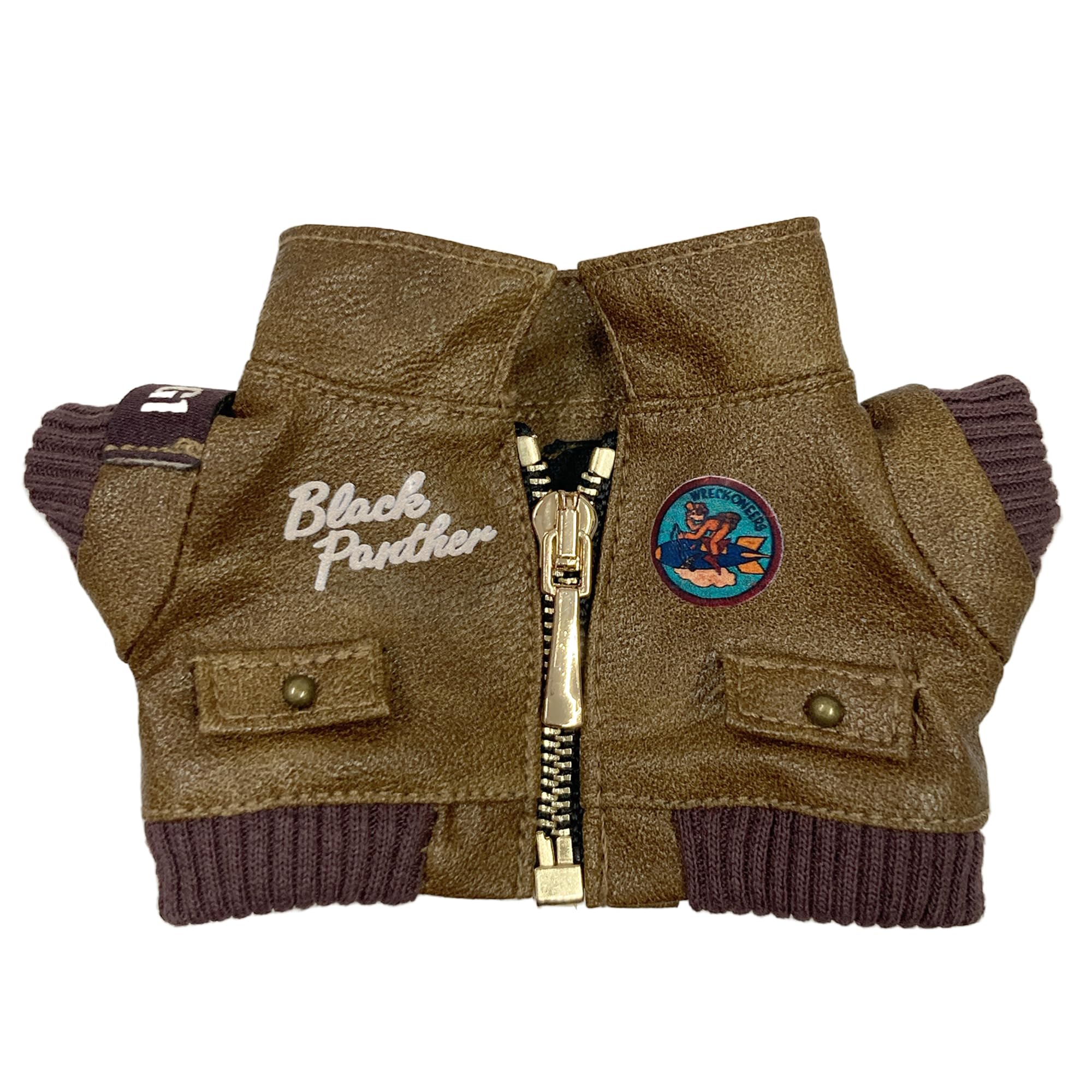 

Vintage-style leather jacket for plush toys (10-15cm size). Perfect for plush dolls, mascots, accessories, and other fan activities. Ideal for K-pop