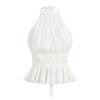 Sleeveless Chiffon Vest Tops Halter Women's Crop Top Fashion Lace-up Camisole  Beach