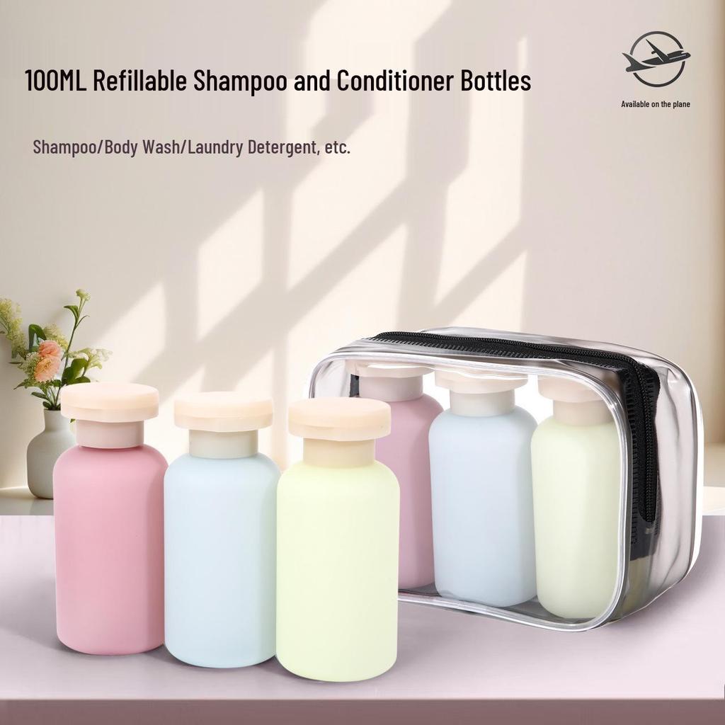 100ML Colored Flocked Travel Skincare Bottle - Portable Bottle for Lotions and Samples