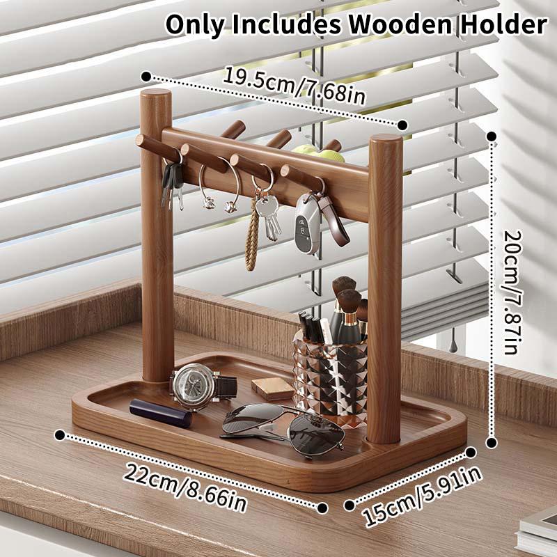 Деревянный органайзер-подставка для прихожей, многоуровневый лоток для ключей, очков и аксессуаров, винтажная настольная полка для прихожей, рабочего стола as the picture