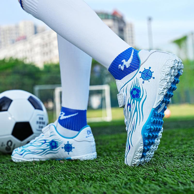 28-39 Football Boots Rubber Non-slip TF Short Nail Magic Post Young Children Football Shoes