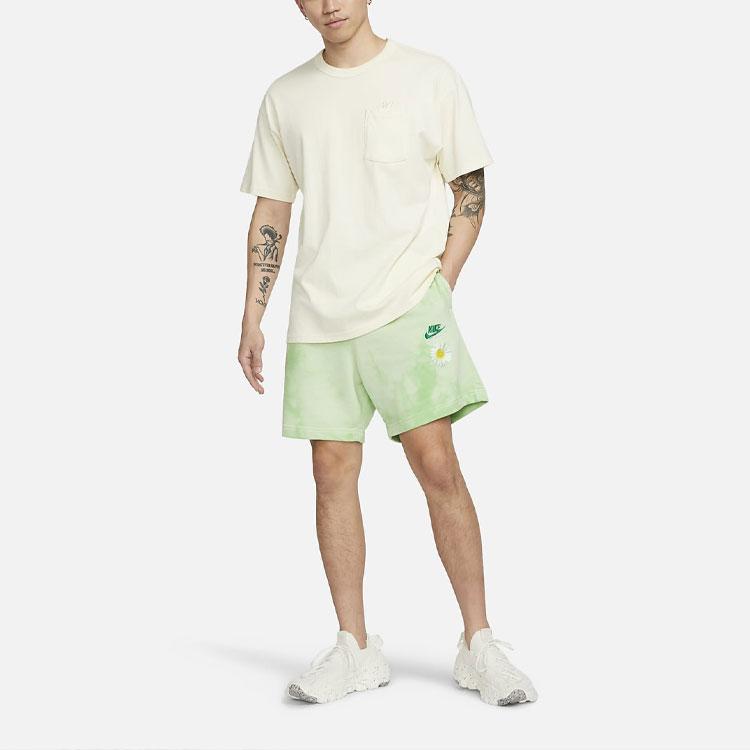 Nike French Terry Solid Logo Embroidered Shorts Men Bottoms Light-Green DM5017-332