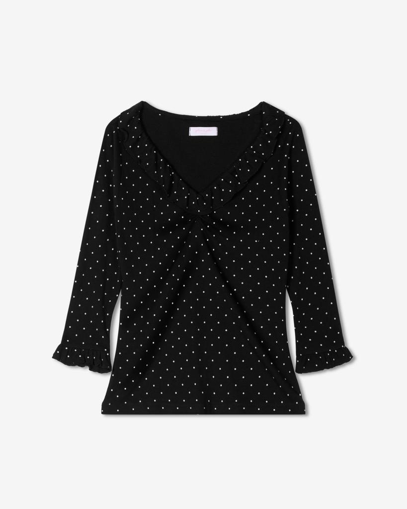 Geullancheuaengeullou Candy Dot Frill Tee (2 Colors)
