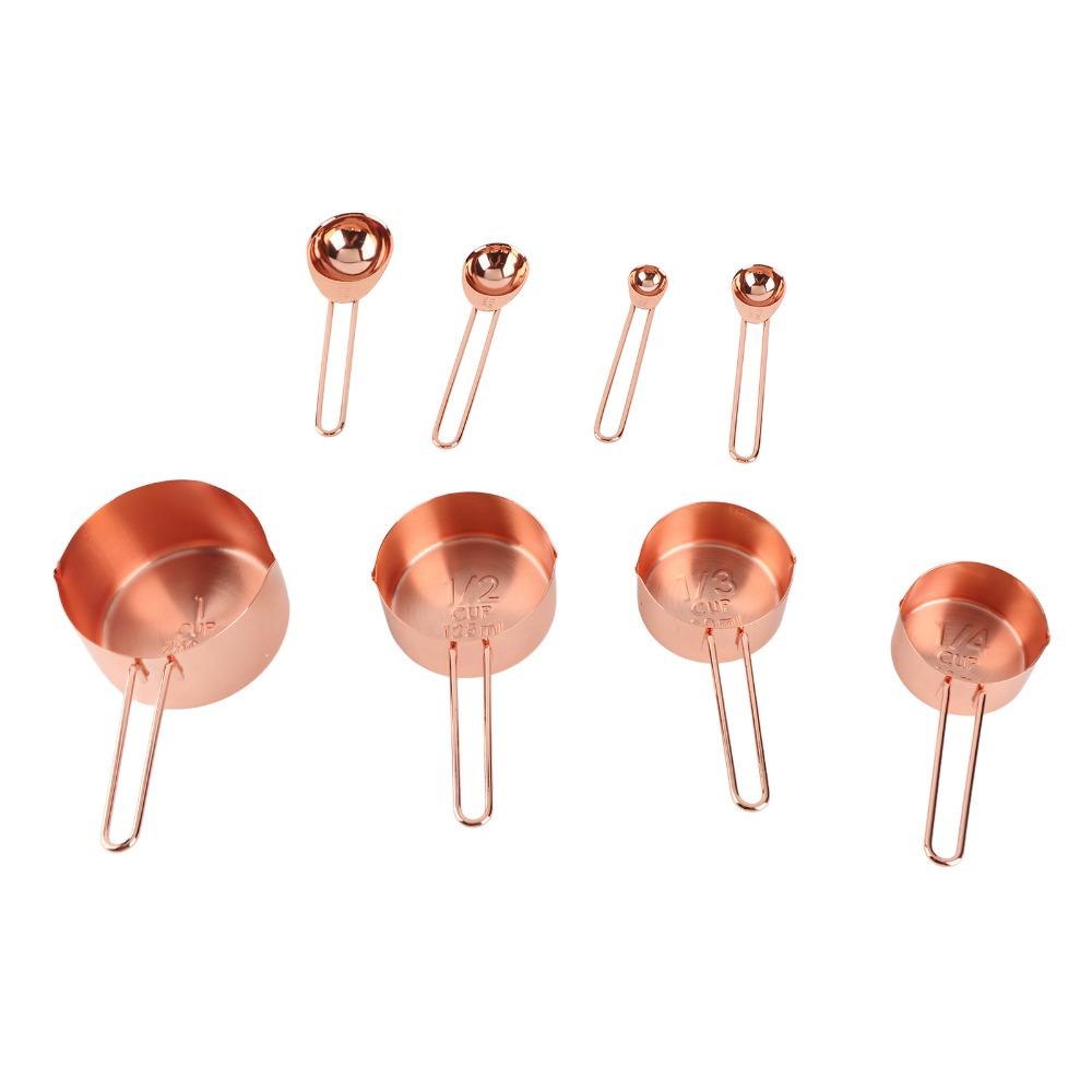 Stainless Steel Measuring Spoons Set Rose Gold Gold Baking Measuring Set  Dry Ingredients
