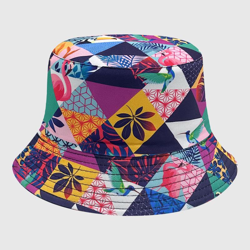 Dye Tie Fisherman Hat Uv Protection Assorted Colors Print Butterfly Cat Leaf Cap