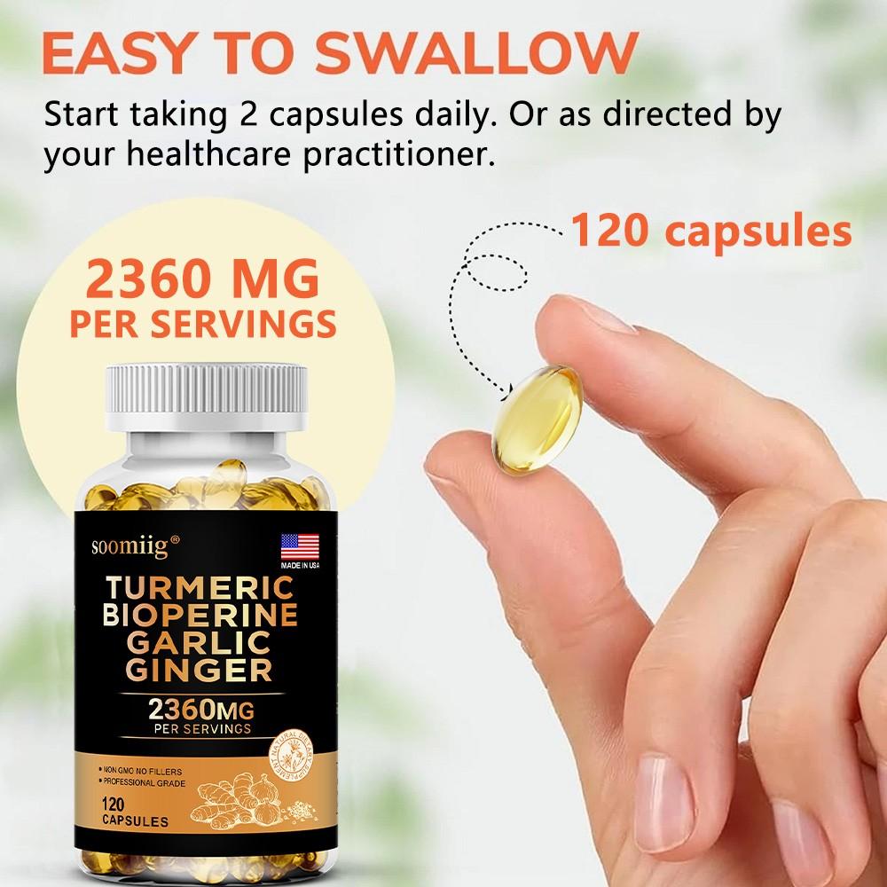 Kurkumawortel 1400 mg, Knoflookbol 500 mg, Voedingssupplement