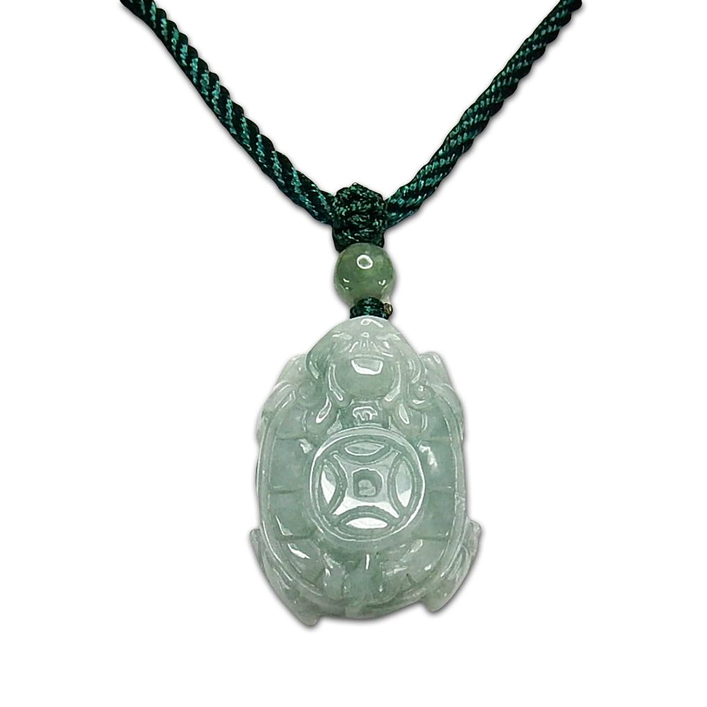 [Stone Street] Natural High-Quality Jadeite Genuine Jade Dragon Turtle Carved Pendant Necklace Genuine Jadeite Natural Stone