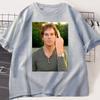 Dexter Middle Finger TShirt Funny Dexter Morgan T Shirt Unisex Women Casual Short Sleeve ONeck Tshirt Vintage Clothing Tee Tops
