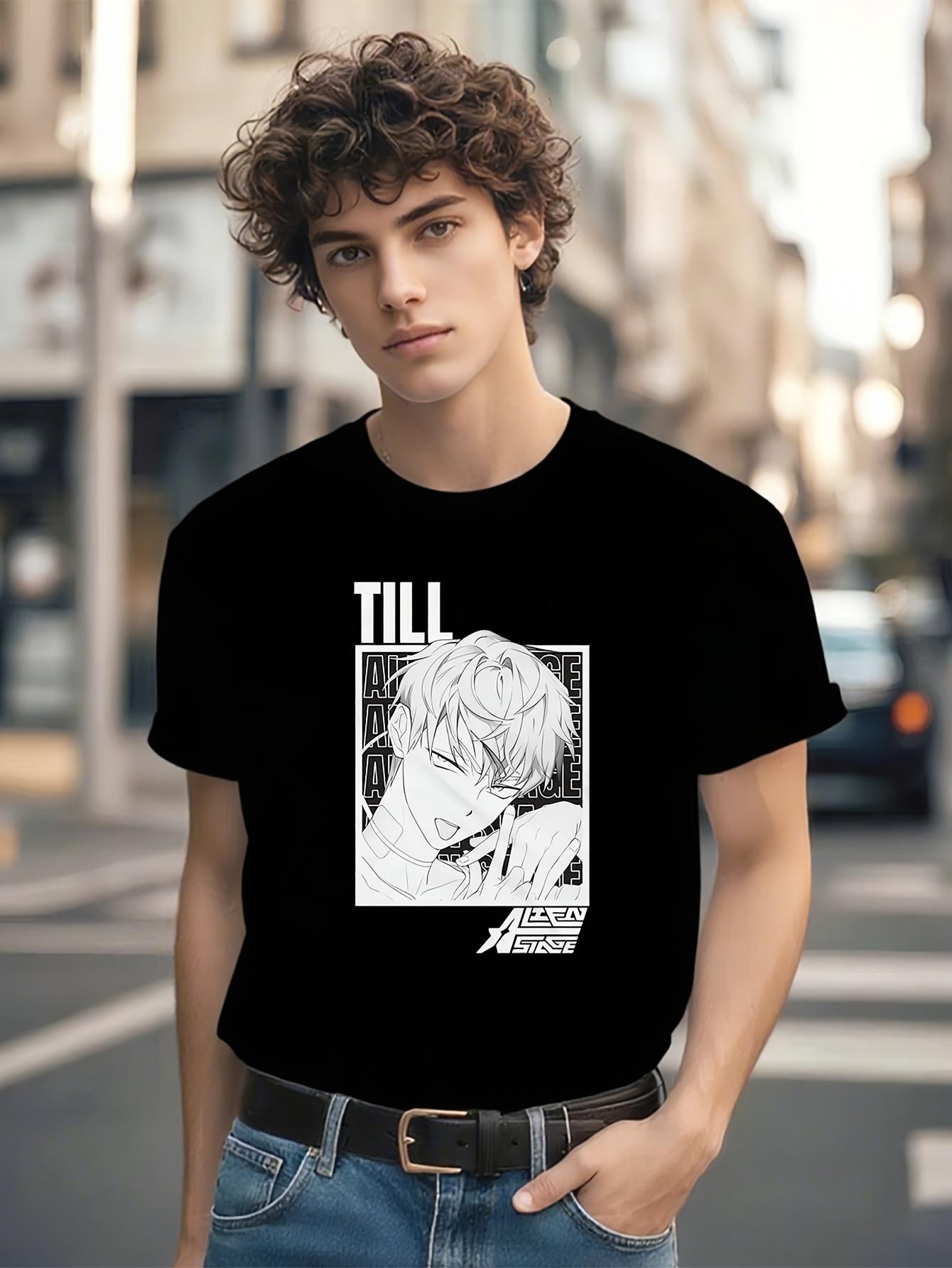

Till Alien Stage Anime Graphic T-shirt - Vintage Black Tee with WHITE PRINT S