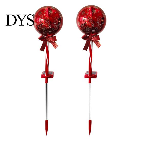 Solar Powered Outdoor Garden Lights 2Pcs Christmas Ball Light, Color Changing LED Stake with Automatic Dusk to Dawn 13 Beads, IP65 Waterproof