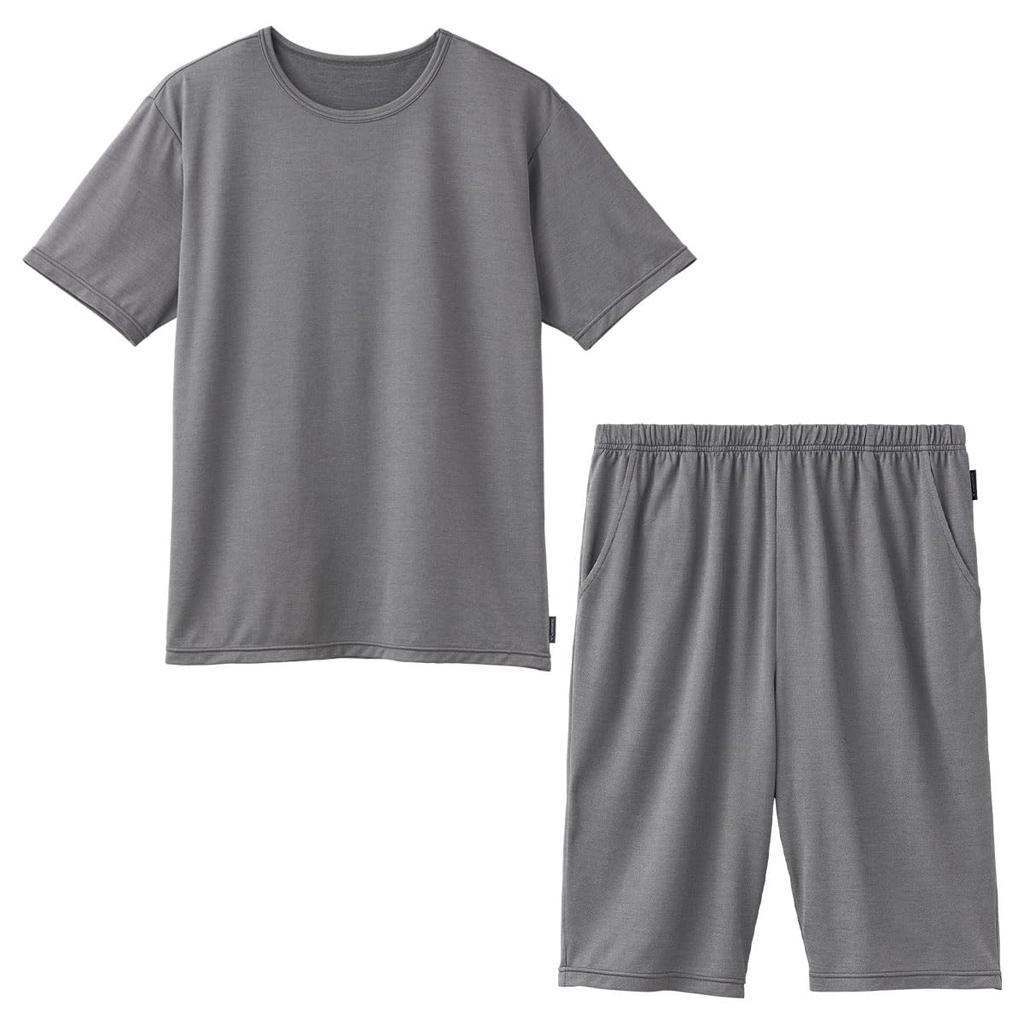 Venex Recovery Wear Comfort Cool Short Sleeve Crew Neck and Shorts Set 83008302 Gray L Men's T-Shirt
