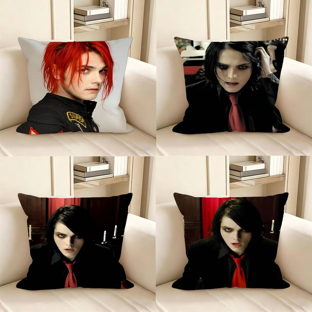 Rock Band My CChemical Romance MCR Ggerard Way Pillow Case Fashion Square Pillowcase Bedroom Sofa Room Ins Decoration Leisure