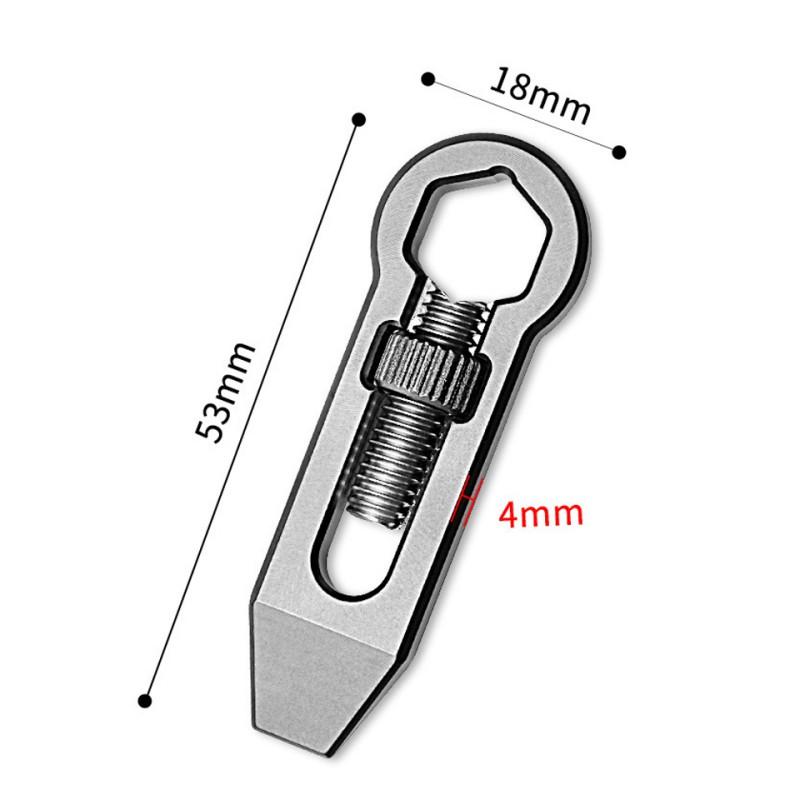 Titanium Alloy Crowbar EDC Multifunctional Hex Wrench Bottle Opener Portable EDC Keychain Outdoor Camping Tools with Necklace