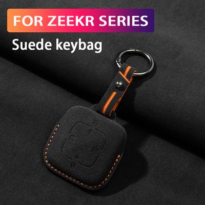 Pour ZEEKR 001 007 009 7X Toutes les séries Étui à clé en daim Housse de protection intégrale pour clé de voiture à distance Accessoires de décoration intérieure de voiture