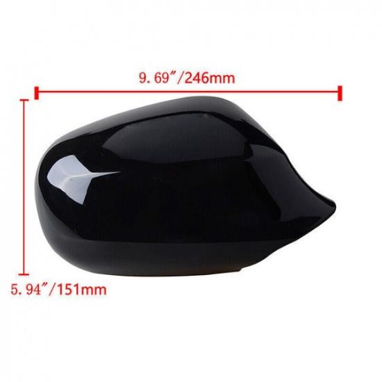 For BMW E90 LCI 328i 335i 2009 2010 2011 2012 Gloss Black Mirror Cover Cap 1Pair