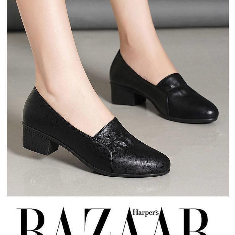 Summer summer new Chinese women's shoes single shoes women's non-slip soft sole thick heel casual worker