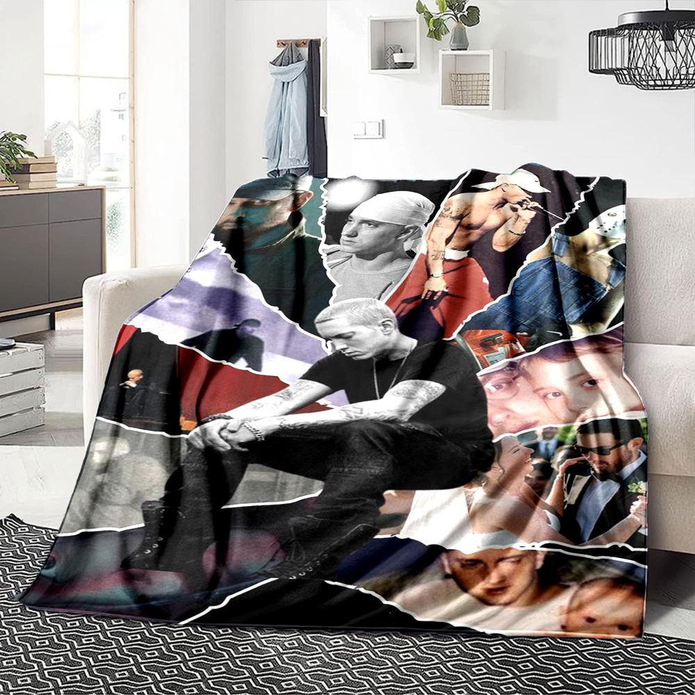 1Pc Eminem'S Urban Style Blanket For Couch Bed Plush Cozy Fuzzy Blanket Super Soft Warm Blankets For Fall And Winter 091895