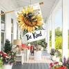 1pc Be Kind To the People, Burlap Bees & Sunflowers Garden Flag  Double-Sided Outdoor Yard Decoration with Vibrant Bee & Sunflower Design, Polyester M