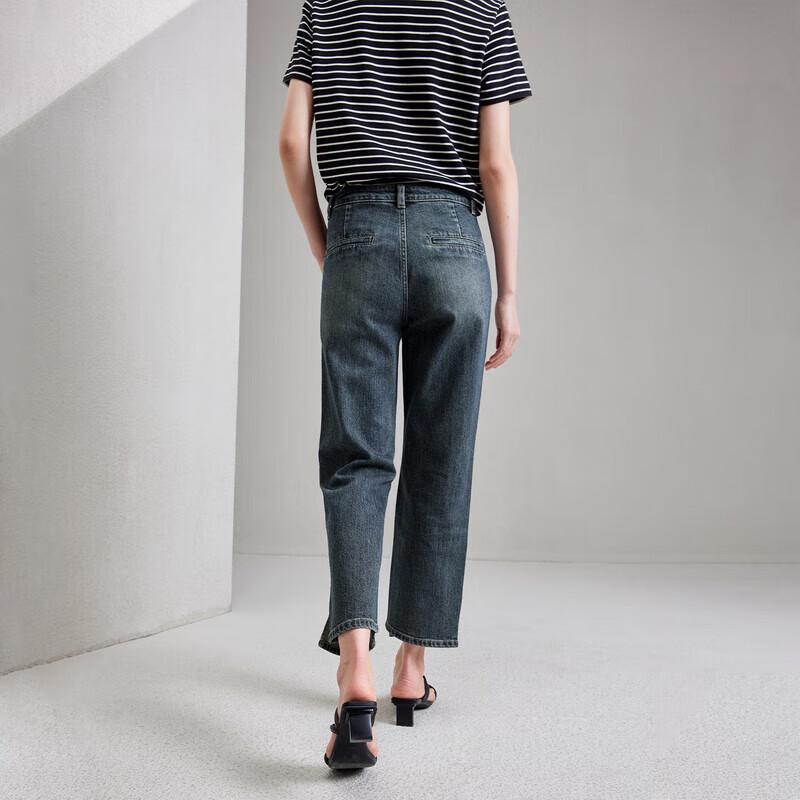 HLA Women's Mid-Waist Straight Cropped Jeans