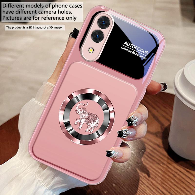 

Elegant pink elephant For Samsung S25 S25 Edge S25Ultra S8 9 S10 20 U ltra S21 Pro 22 Plus S23 FE S24 Ultra Glass Phone Case Galaxy S23+