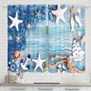 Starfish Fishing Boat Background Pattern Printed Curtains Window Decorations Home Room Made Of Polyester
