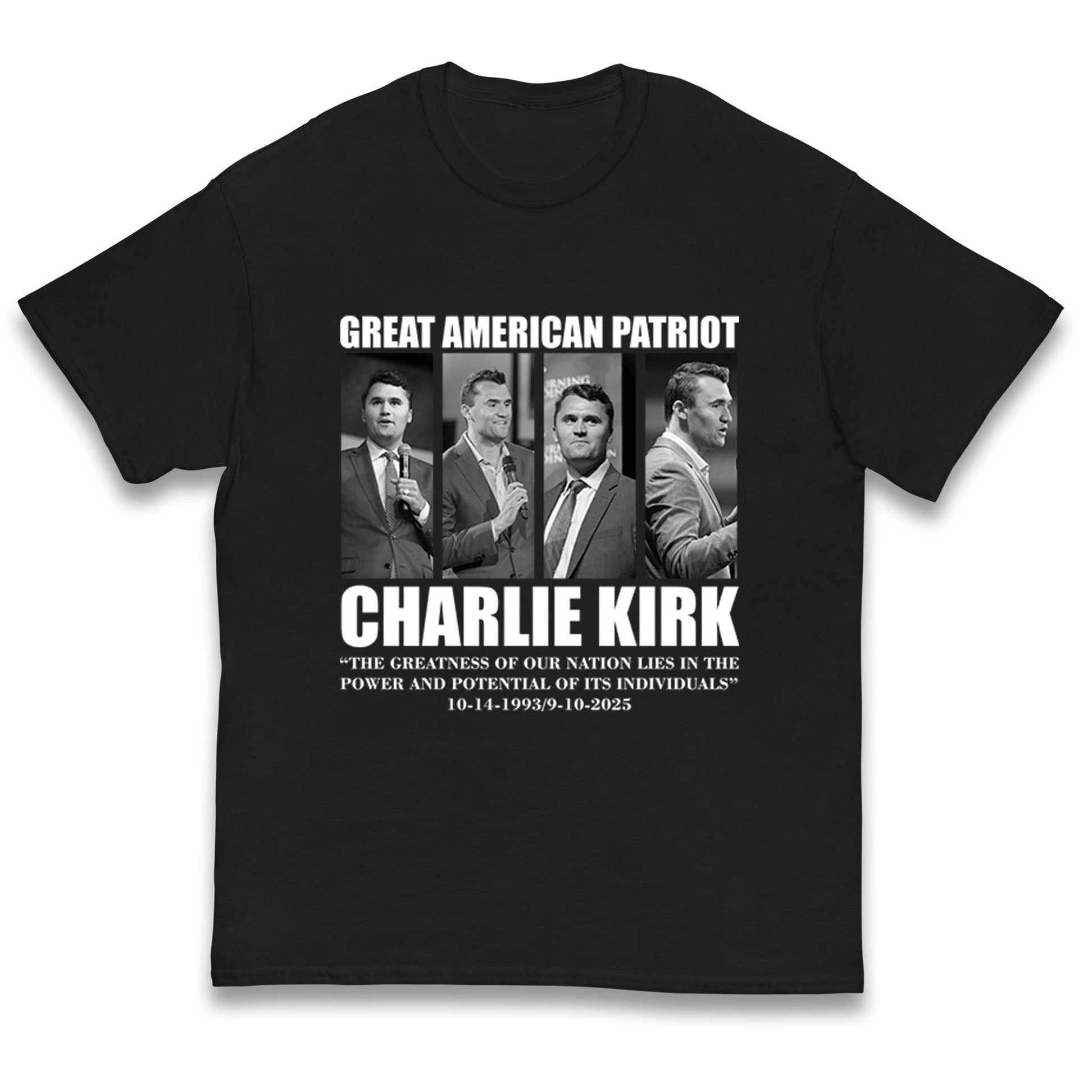

Charlie Kirk Great American Patriot Memorial Kids T Shirt 160