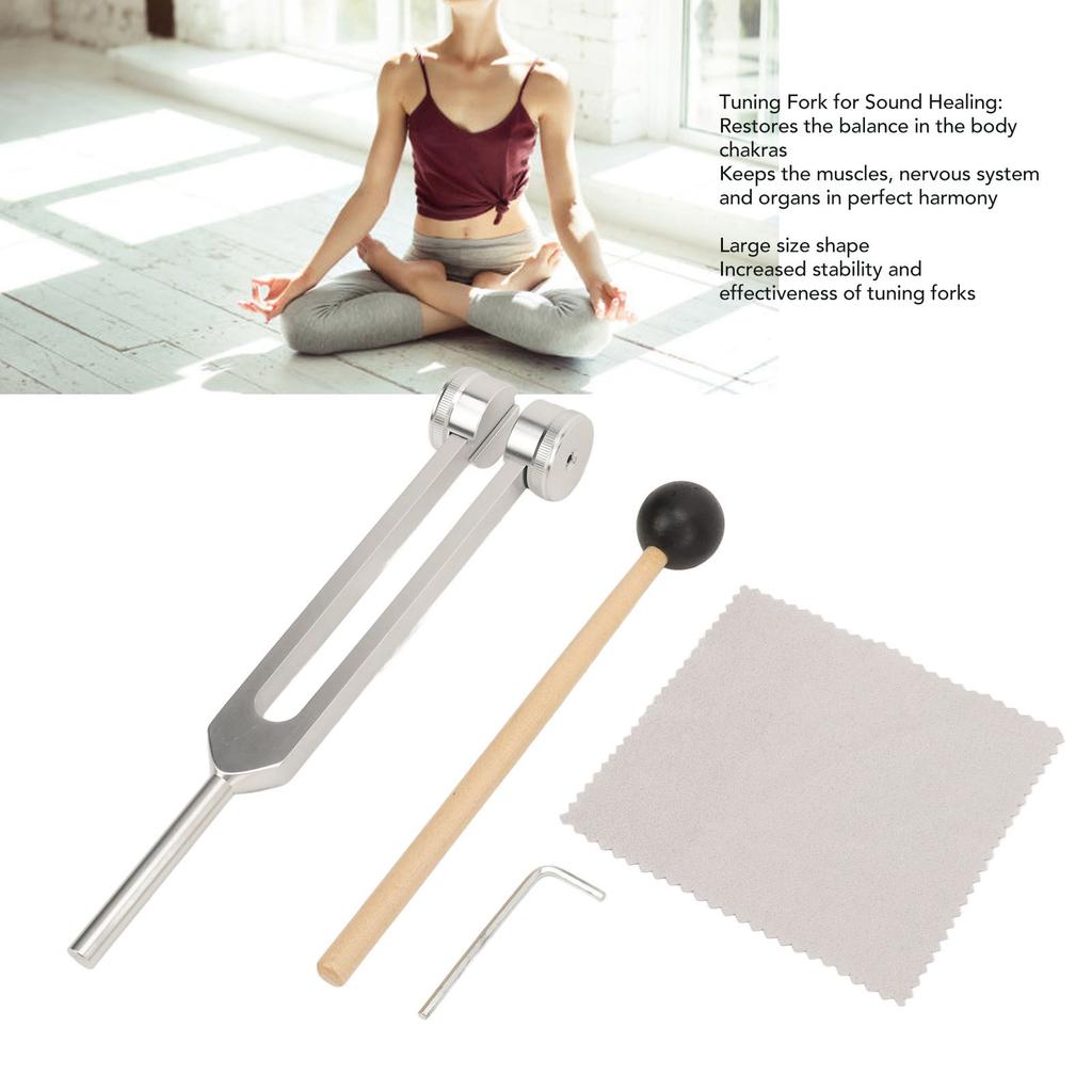 128 Hz Stimmgabel mit Hammer Ergonomische Aluminiumlegierung 128 Frequenz Stimmgabel zur Heilung