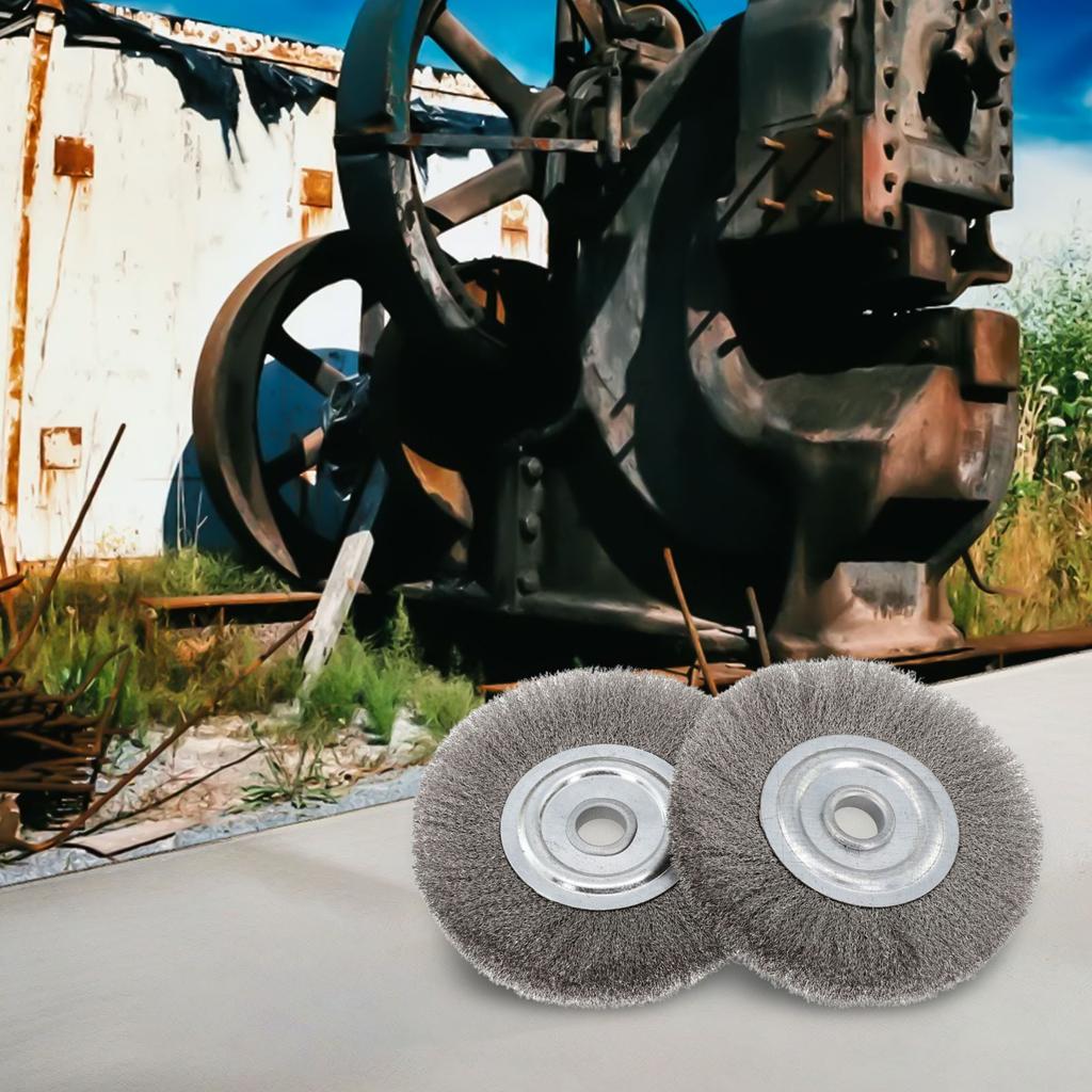 1pcs 125mm 16mm Hole Crimped Stainless Steel Wire Wheel Wires Brushes Bench Grinder Abrasive Tool For Metal Deburring