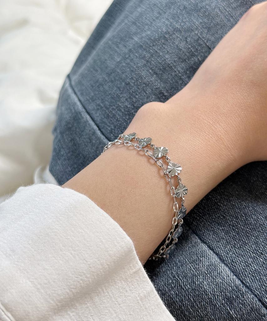 Monoflux Shining Heart Double Chain Bracelet