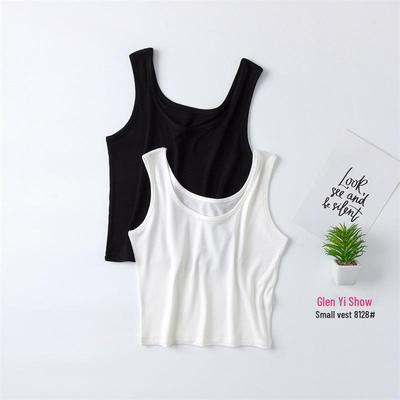 Ribbestrikket kort camisole for kvinner: Sommer Topp med Bare Mage, Nattøy, Kort Studentvest