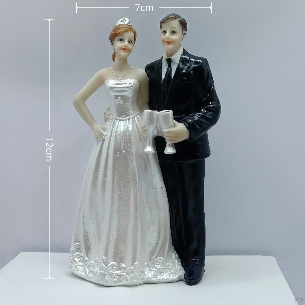 Wedding Cake Topper, Bride and Groom Figurine, Elegant Gift, Desktop Ornament, Decor for