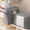 1pc  Large Clothes Storage Bag, Clothes Organizer With Handle & Clear Window, Storage Bins Containers For Comforters & Blankets