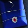 Gica Gema Colliers pendentif rubis en argent sterling 925 fleur 1,3 ct pierre précieuse rouge bijoux fins romantiques cadeaux de fête de mariage nouvelle tendance