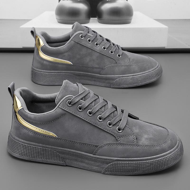 

Men s shoes autumn 2024 new breathable board shoes men s Korean version trendy versatile casual leather shoes thick-soled wear-resistant trendy shoes 39