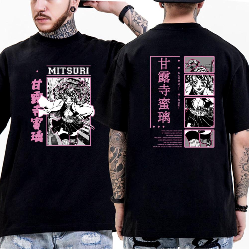 Demon Slayer Animation Derivatives Kamado Tanjirou Tshirt Printing Mens 2025 Summer Fashion Casual Oversized Streetwear