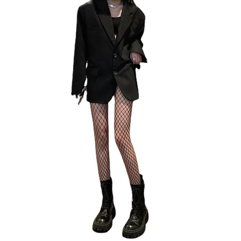 Trendige rautenförmige Netzstrumpfhose: Große, Mittlere & Kleine Größen für Nachtclub & Disco - Sommerbereit für schlanke Beine