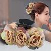 Non-slip Crossing Teeth Women Hair Claw Flower Beads Decor Bow Bath Hair Claw Styling Tool