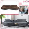 Corner Sofa, Foldable, F, Sleeping, Savio, Left, Family Furniture, Brown, Corduroy