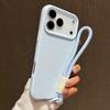 Candy Color Matte Wrist Strap Phone Case For 17 16 Pro Max 15 14 13 12 11 Air Plus Colorful Lanyard Shockproof Soft Cover