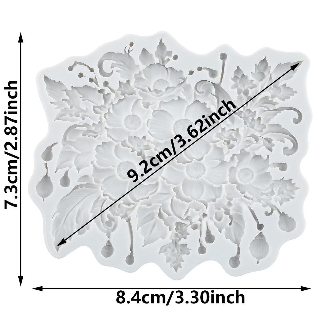 Silikonové formy v barokním stylu, reliéfní květinové, fondánová forma, nástroje na zdobení dortů, topper na cupcake, forma na bonbóny, čokoládu, gumpastu