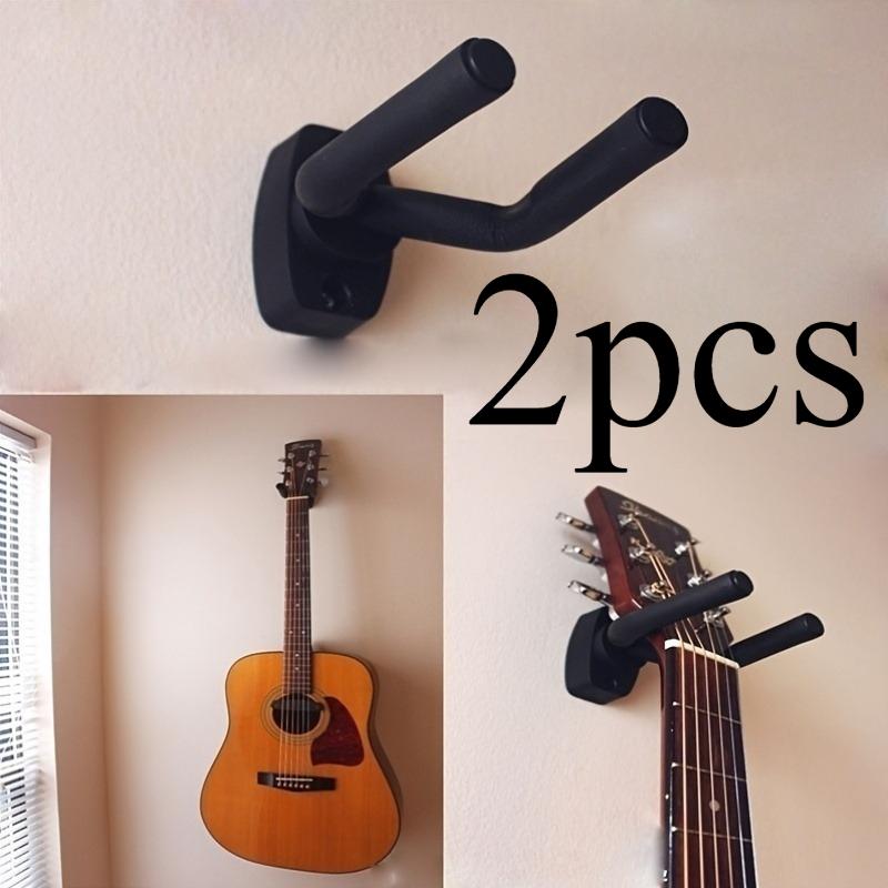 2pcs Stylish Black Guitar Wall Mount | Space-Saving Double Guitar Holder, Easy-to-Install for Acoustic and Electric Guitars,for Home Recording Studios