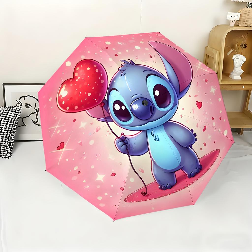1pc Disney Authorized Stitch Cartoon Automatic Umbrella | All-Weather Portable Folding Umbrella, Ideal for Christmas and Birth