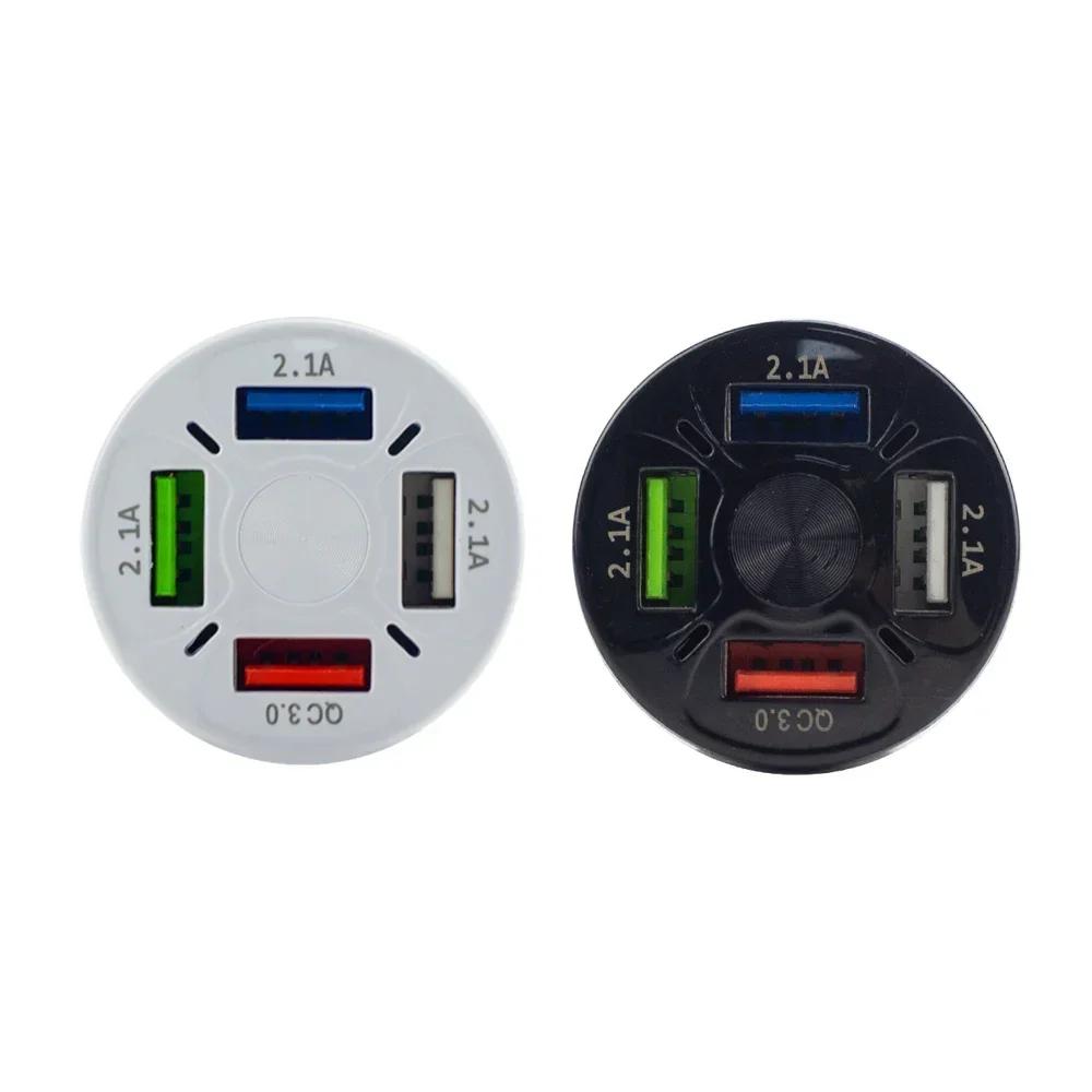 4Ports USB Car Charge 35W Mini Fast Charging for IPhone 11 Xiaomi Huawei Mobile Phone Charger Adapter Cargador Coche Usb