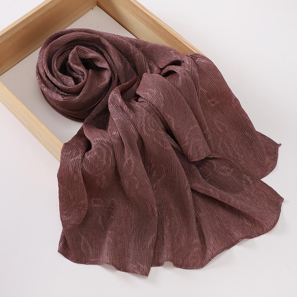 New women's bag head rose pattern scarf, Malaysian crumpled fashion wrap headscarf