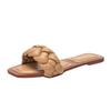 2020 Woven Slippers Women Slip On Slides Fashion Brand Square Toe Leather Flat Sandals Female Outdoor Casual Slippers Flip Flops