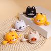 Cartoon Cat Wooden Fish Toy with Mallet Stress Relief Meditation Temple Block Calming Zen Drum Percussion Instrument Toy Birthday Gift