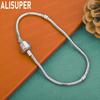 925 Sterling Silver Snake Bone Side Chain Simple Bracelet Gift Jewelry