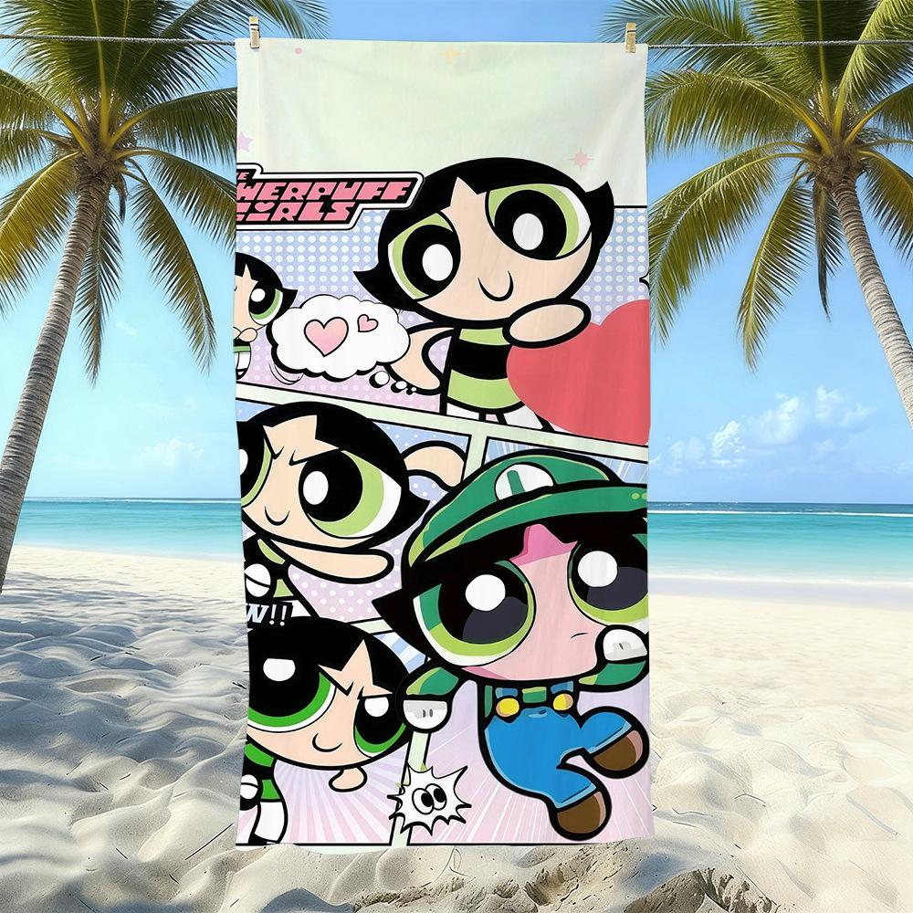 Cartoon Flying Little Policewoman Microfiber Beach Towel Quick-Drying Water-Absorbing Children'S Swimming Bath Towel Travel Portable Large Ruler